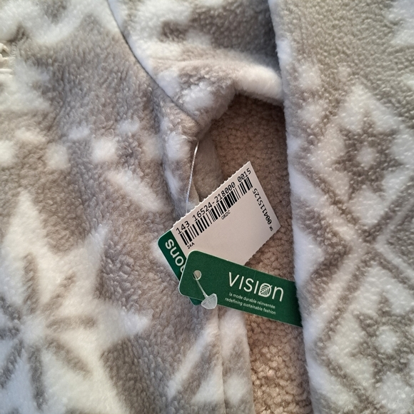 Simons I.Five Fleece Pullover Mens Small Cream Beige Snap Front Fleece Top NWT - Picture 10 of 13